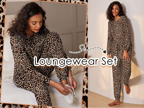 Leopard printed lounge set