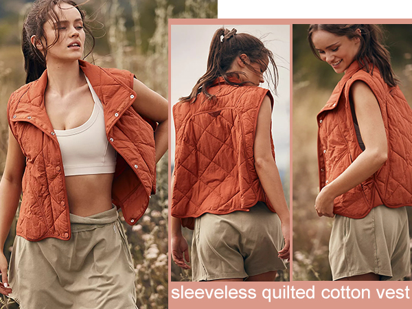 Women''s Quilted Vest Lightweight Zip Padded Gilet Casual Solid Color Coats 2024 Zipper Jacket Hot