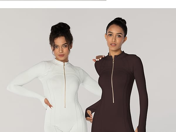 One Piece Zip Up Rompers