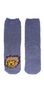 Lion fuzzy crew socks