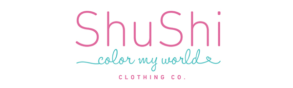 Shu Shi logo text: Shu Shi Color my world Clothing Co