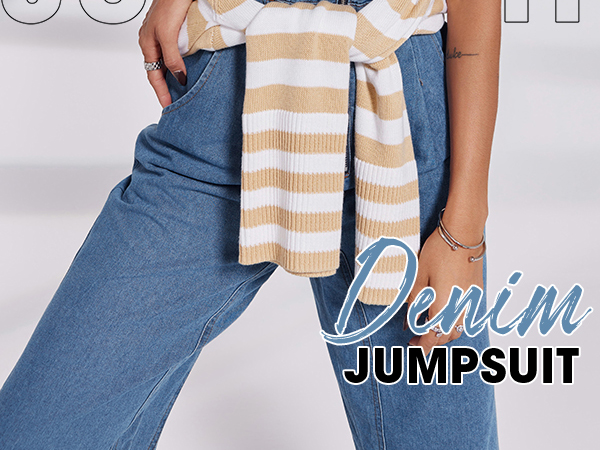 Denim Overall Jumpsuits