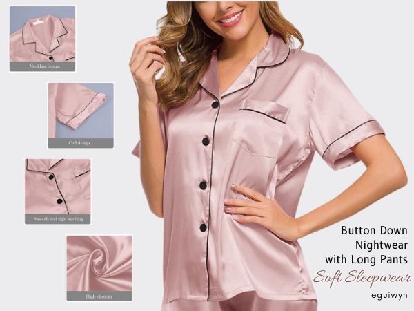 Women''s Pajamas Set Notch Collar Lounge Set