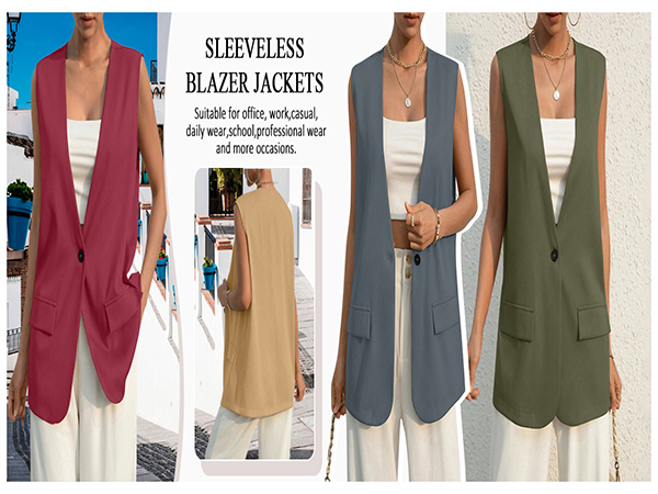 sleeveless blazers for women