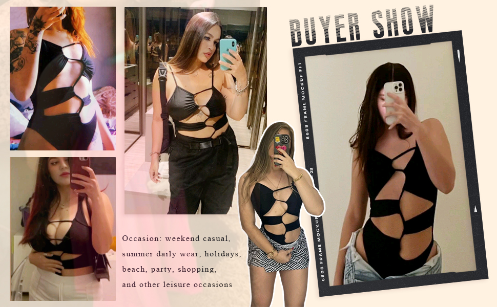 cut out bodysuit for women