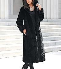 Full Length Faux-Fur Coat with Hood