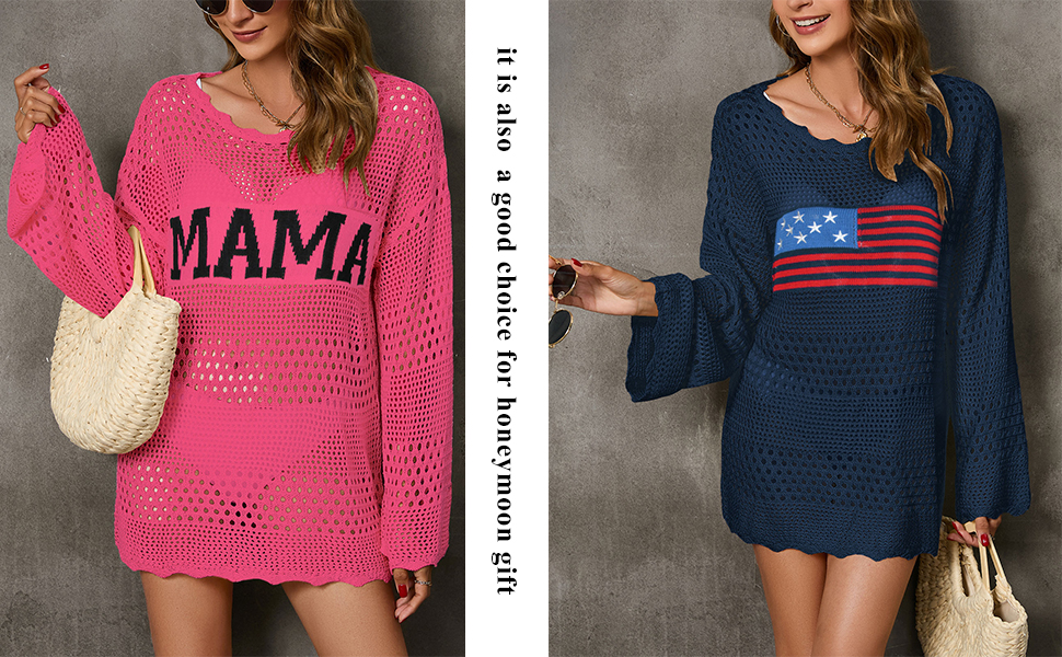 mother''s day gift swimsuit cover up american flag cover ups for women