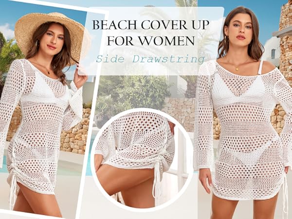 Swimsuit Crochet Swim Cover Up Knit Pullover Beach Dress