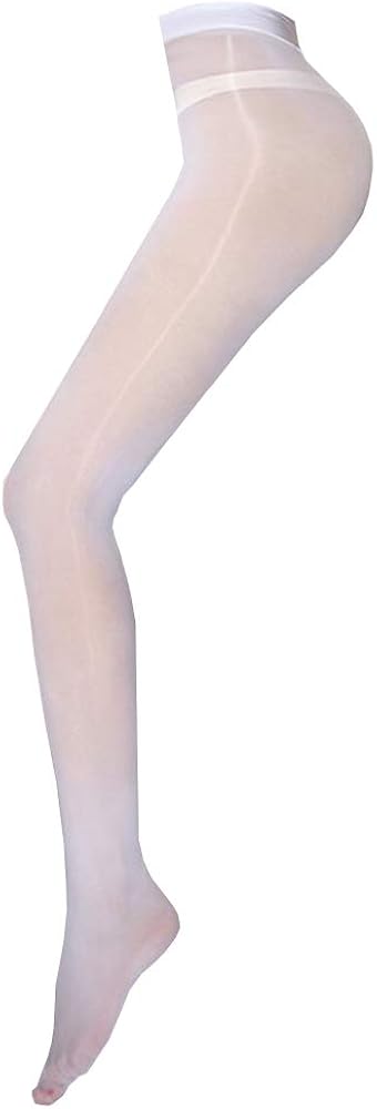 Super Shiny Footed Tight Oily Bright Shimmery Stockings Pantyhose (White, Type11)