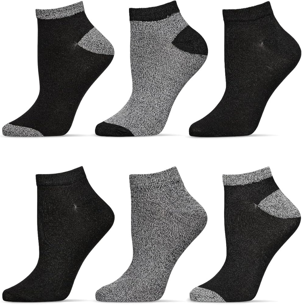 MeMoi Women's 6 Pair Pack Marled ButterSoft Low-Cut Socks