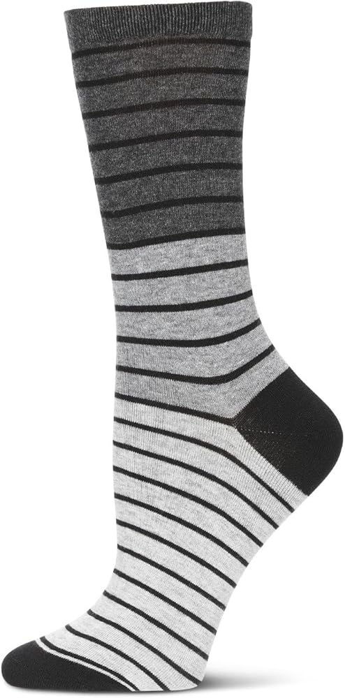 MeMoi Women's Shaded Stripes Wool Blend Crew Socks