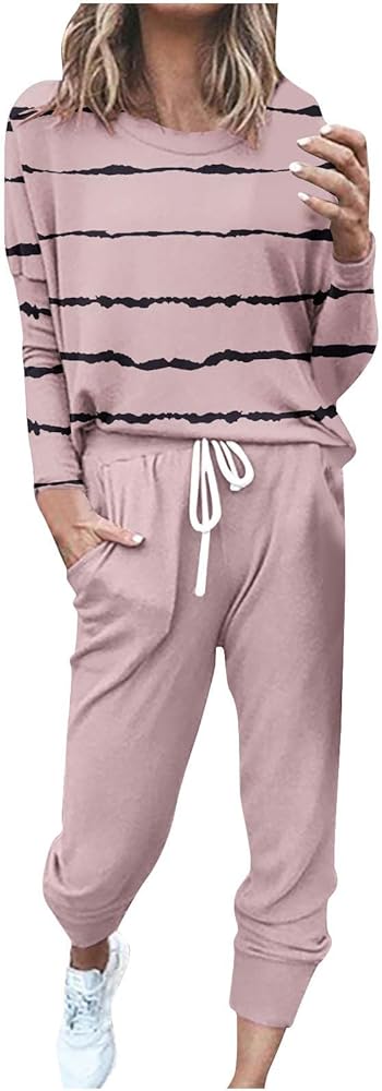 Prime 2023 Deals Day Today Lounge Sets for Women Long Sleeve and Pants Trending Fall Clothes 2023 Cozy Lounge Sets Travel Outfits On Plane Two Piece Outfits for Women Going Out Sexy