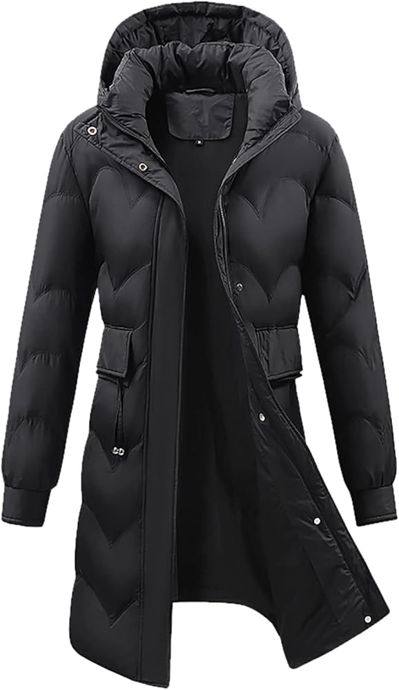 Womens Puffer Jackets Lightweight with Hood White Winter Coats for Women Warm Parka Down Coat with Fur Hood Packable Down Jacket Womens Long Puffy Vest for Women Quilted Jacket with Hood