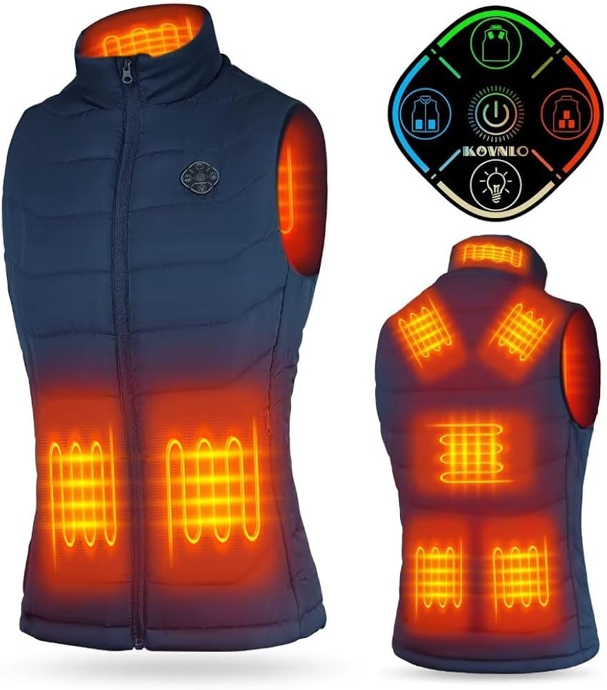 Heated Vest Women, 5 in 1 Smart Controller, Lights-out Design, Electric Heated Jackets (Battery Pack Not Included)