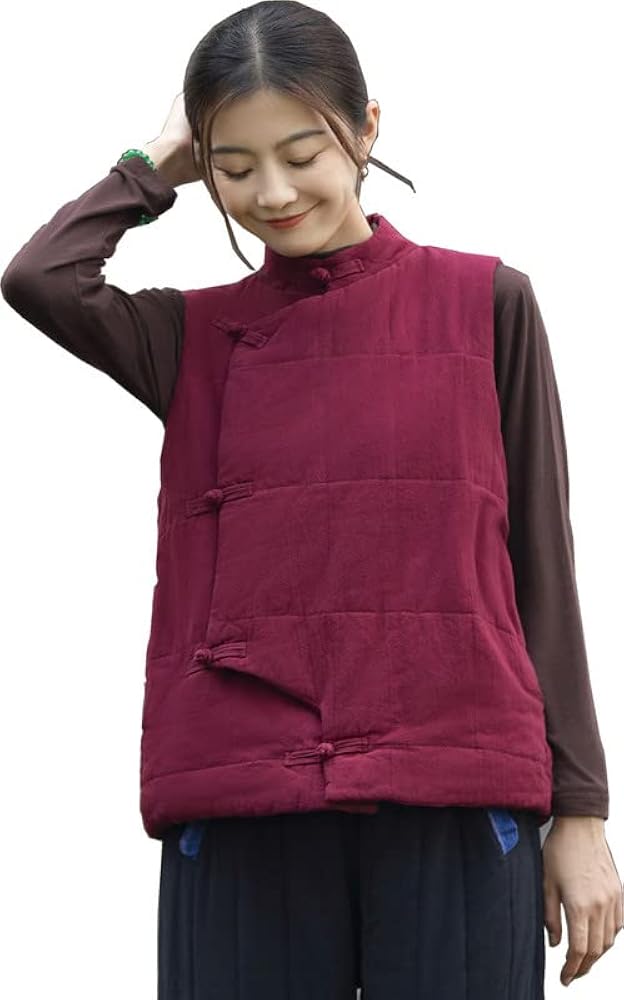 Women Solid Jacket Vest Coat Waistcoat Warm Cotton Padded Winter Clothes Outwear