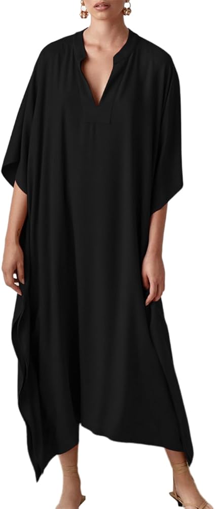 Bsubseach Women Kaftan Dresses Caftan Loungewear Maxi Dress Swimsuit Cover Up Beachwear