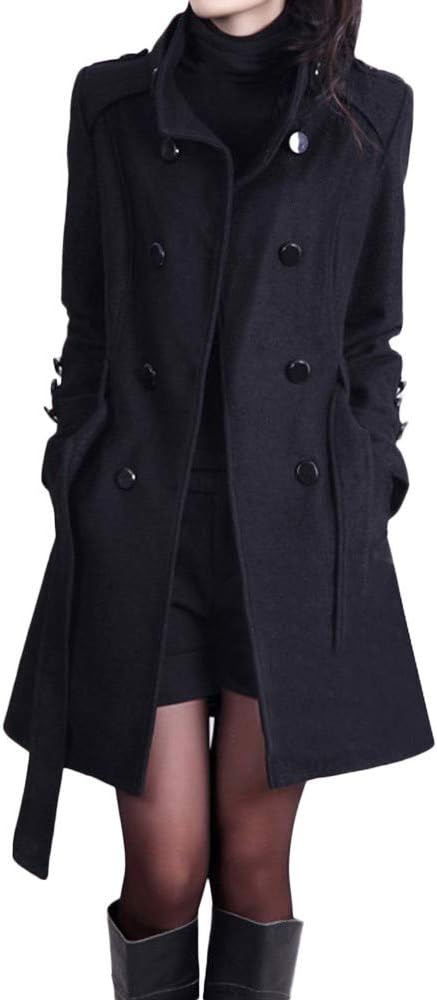 Winter Jacket For Women Women Fashion Loose Winter Warm Long Sleeve Button Button Jacket Coat With Belt