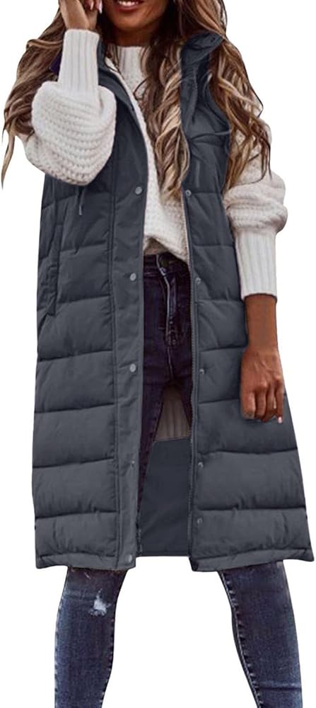 Black of Friday Deals 2023 Long Puffer Vest Women Plus Size Puffer Jacket With Hood Long Vest for Women Sleeveless Puffer Down Coats Cyber of Monday Deals 2023 Lightning Deals of Today My Orders