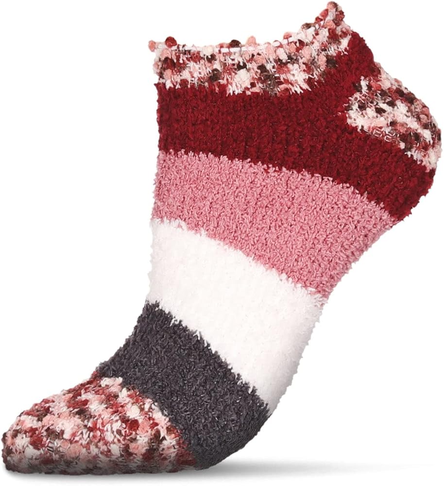 MeMoi Women's Multi-Wide Stripe Cozy Low-Cut Socks