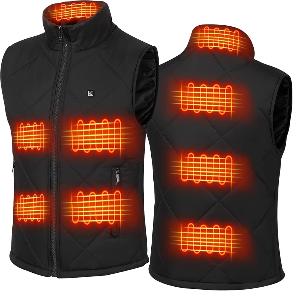 FERNIDA Heated Vest for Men Women USB Electric 8 Heating Zones Heated Jacket Vest for Winter Warm, No Battery Pack