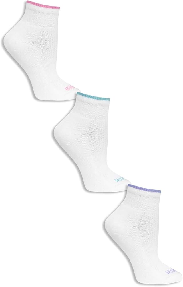 Fruit of the Loom Womens 3 Pair Breathable Cotton Ankle Socks, Womens Size 4-10