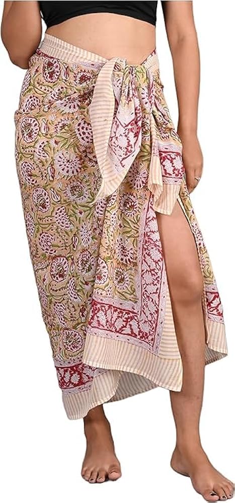 Indian Hand Block Print Scarves Decorative 100% Cotton Duppta Womens Beach Pareo Floral Printed Dupatta Sarongs gifts for her