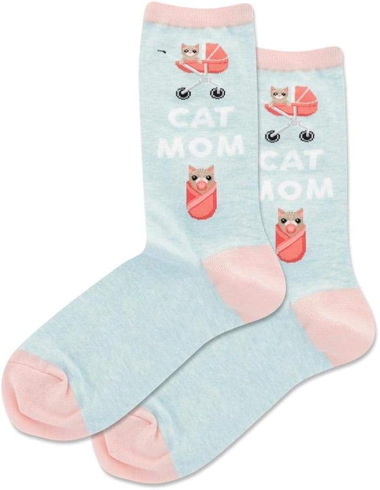 Hot Sox Womens Cat Mom Crew Socks