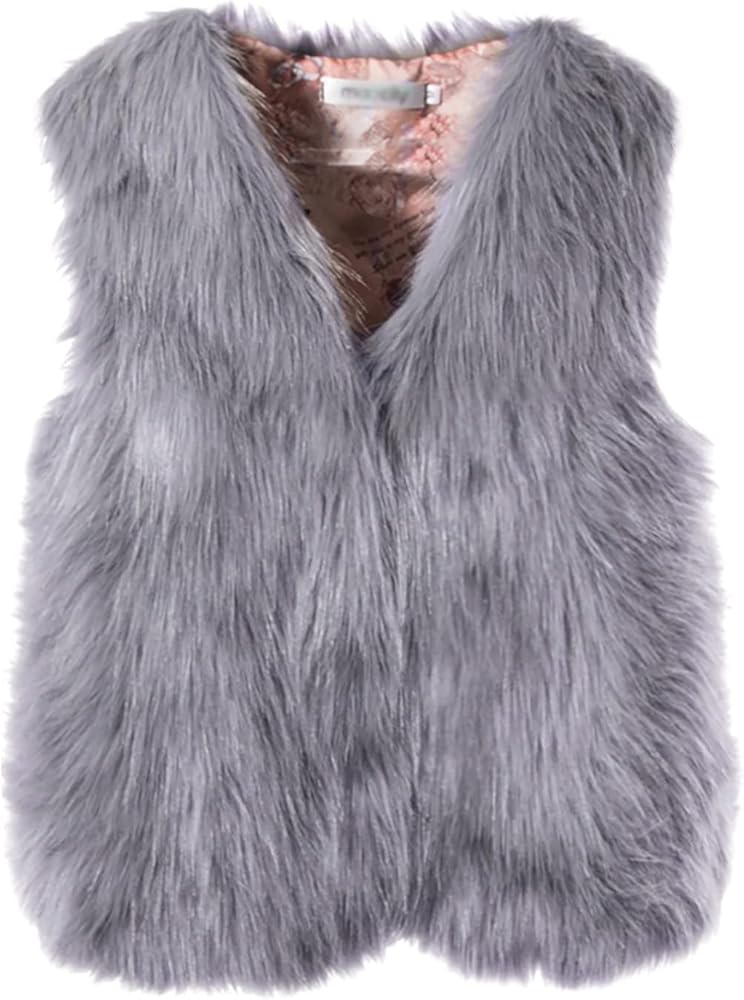 COTECRAM My Orders, Vest For Women 2023 Dressy Casual Trendy Sleeveless Fall Winter Fleece Jacket Warm Soft Cozy Faux Fur Coat Open Front Cardigan Waistcoat Plus Size Outerwear(BK Gray,Small)