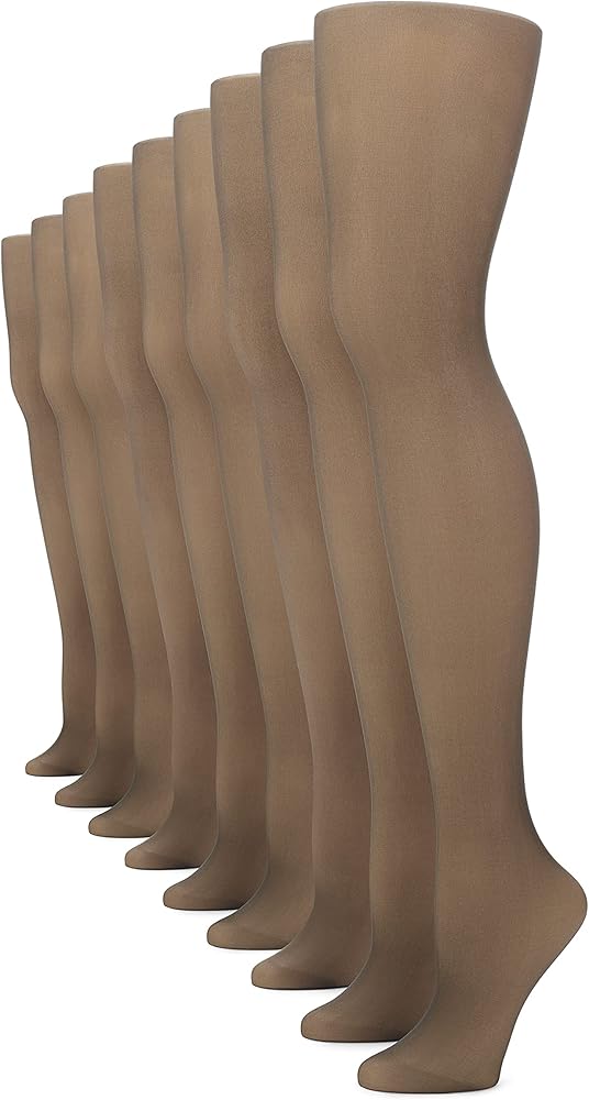 No Nonsense womens Control Top Pantyhose, 9 Pair Pack