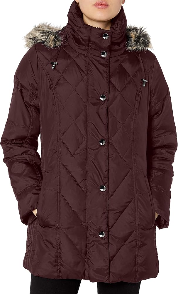 London Fog Women's Diamond Quilted Down Coat