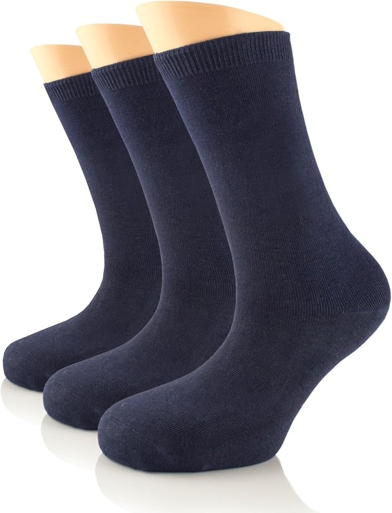 Women's Rayon from Rayon from Bamboo Dress Socks, Mid-Calf, Seamless, Soft Business Socks, Size 6-9/9-12, 3 Pairs