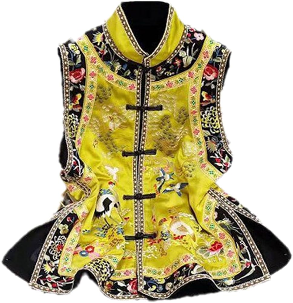 chinese style vest women's retro printed women elagnt daily waistcoat jacket suit