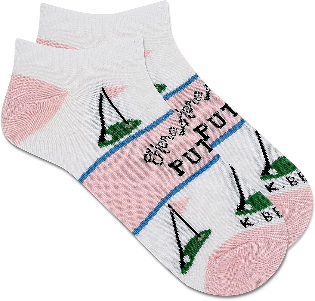 K. Bell Womens Here for The Putts Low Cut Socks