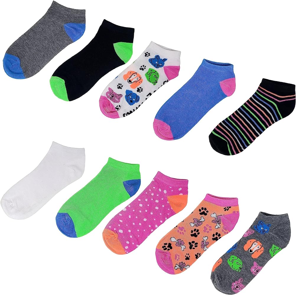 Sexy Basics No Show Ankle Socks Assorted Colors and Prints - Multi Packs