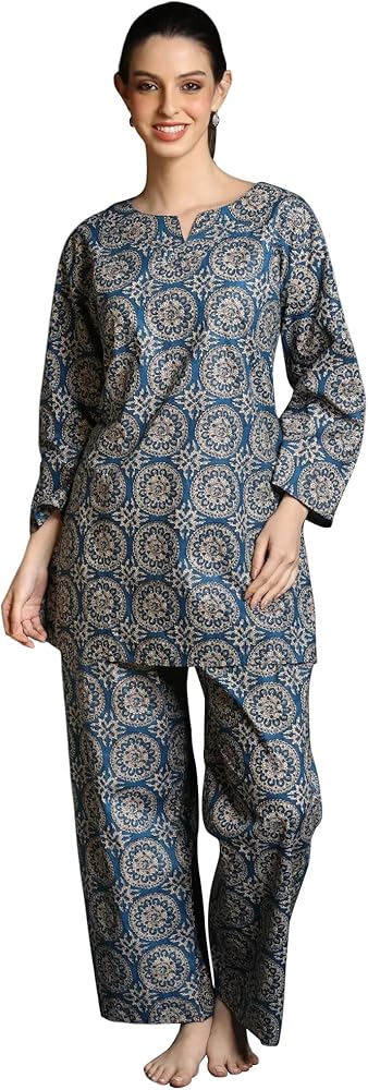 Pure Cotton Co-Ord Set with Chakra Pattern Print for Women