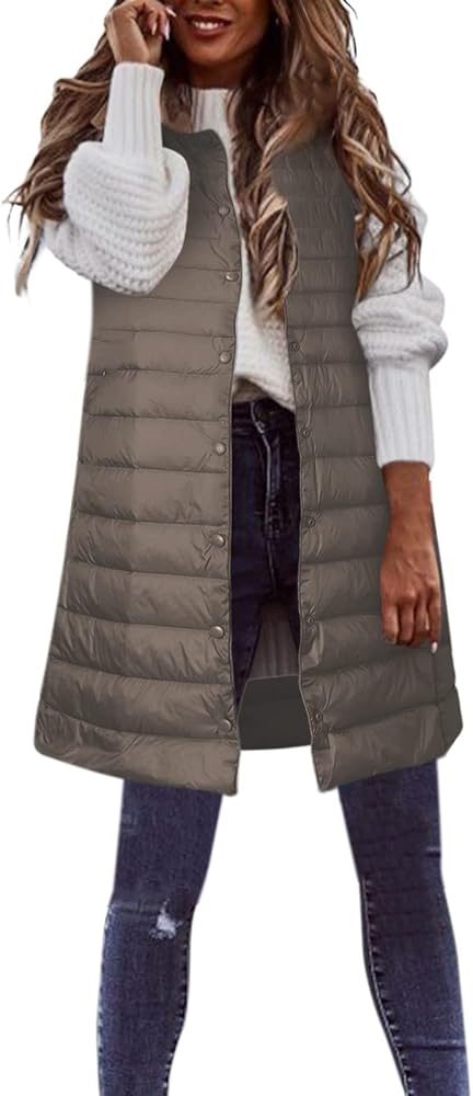 Long Vest For Women Sleeveless Hooded Windproof Winter Coat With Recycled Insulation Sleeveless Hoodies Full Long