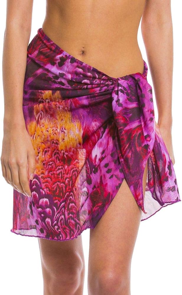 Kiniki Amalfi Purple Tan Through Beach Wrap Cover Up Accessory