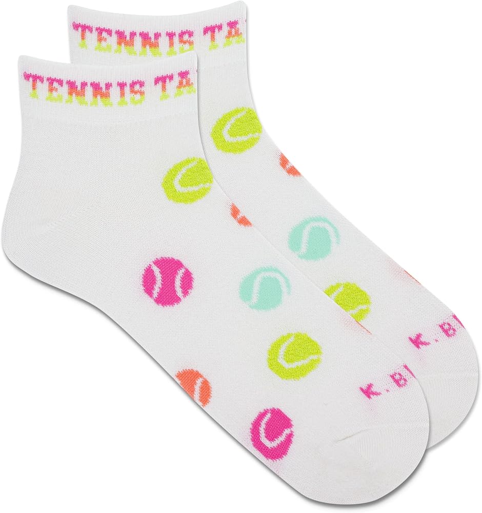 K. Bell Women's Fun Tennis Sport Ankle Socks-1 Pairs-Cool & Cute Novelty Gifts