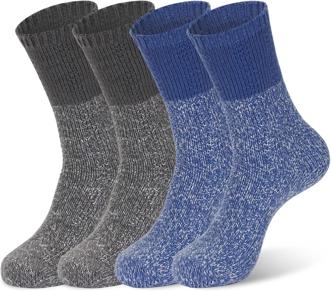 MONFOOT Women's and Men's 2-3 Pack Super Soft Warm Fuzzy Cozy Slipper Crew Socks