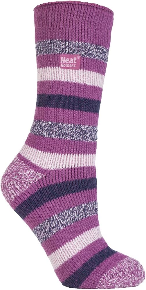 Heat Holders - Women's STRIPED Ultimate Thermal Socks, One size 5-9 us