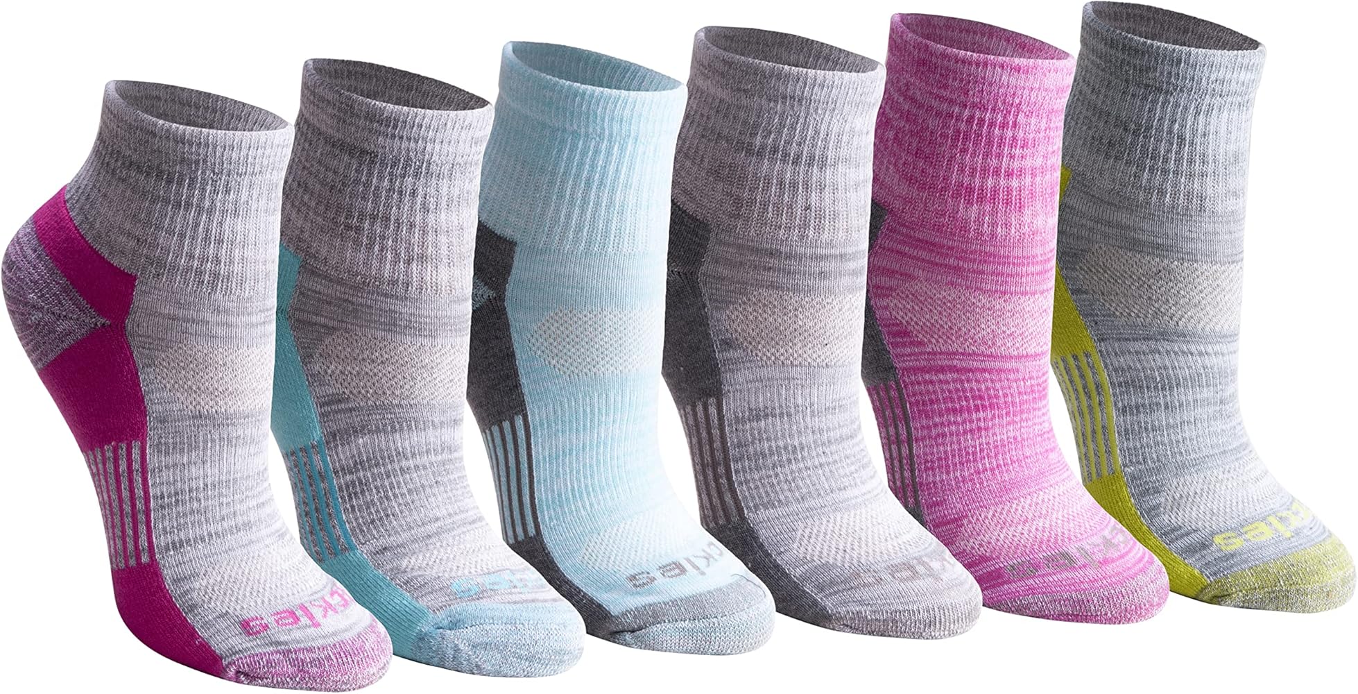 Dickies Women's Dri-Tech Moisture Wicking Quarter Socks (6/12 Pairs) (M-L)