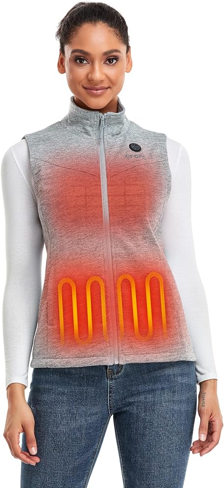 ORORO Women's Heated Vest with Battery - Electric Fleece Vest Base Layer