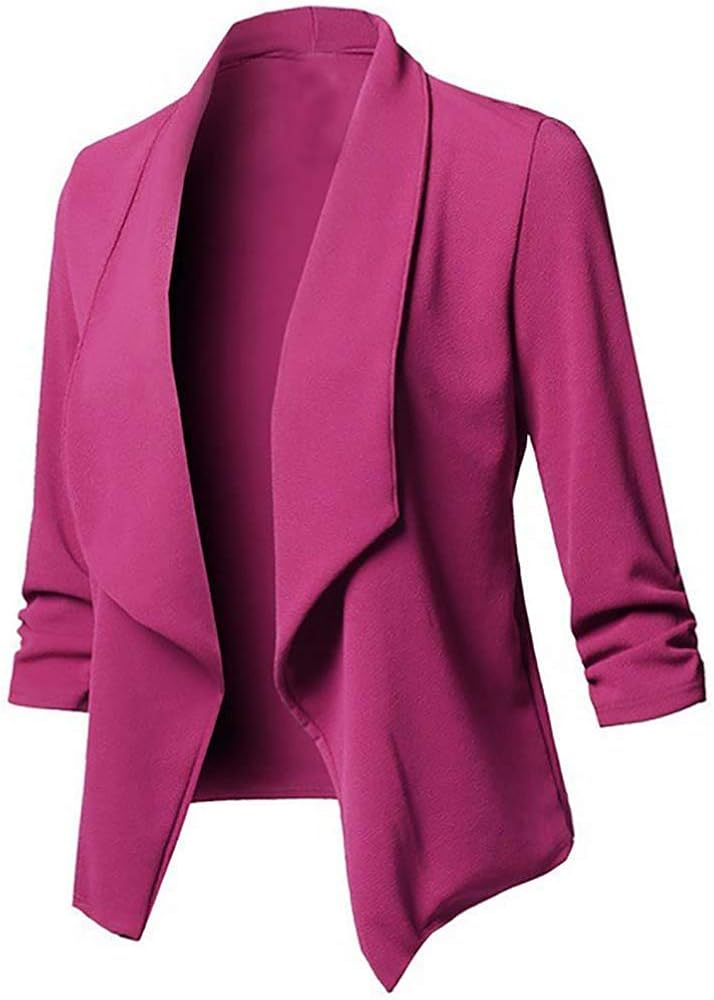 Women Business Blazers 2024 Trendy Casual Cropped Blazer Jacket Petite Open Front Office Cardigan Stylish Womens Coats