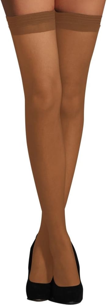 Berkshire Womens All Day Sheer With Invisible Toe Thigh, Brown, C-D US