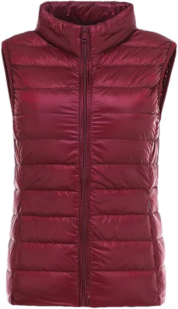 Women Thin Down Vest Jacket Autumn Winter Slim Short Warm White Duck Down Coat Female Portable Outerwear