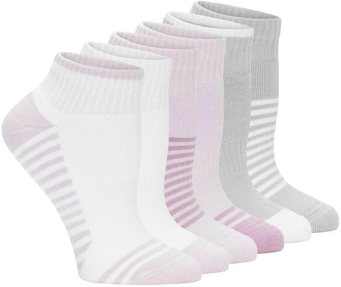 Lemon Women's Ankle Socks Powder Soft, 5-9.5 Shoe Size, 6 Pairs, White (1545592)