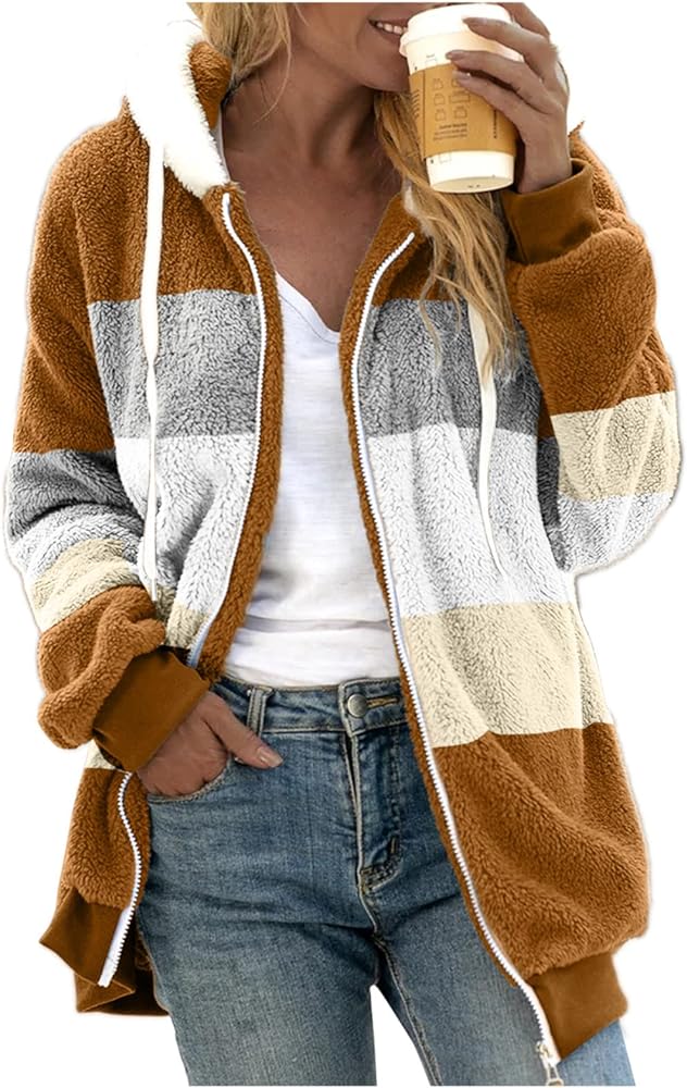 Fuzzy Shaggy Teddy Coats Jacket Cute Hooded Pullover Sweatershirt Solid Artificial Wool Coats Outwear Winter Coat