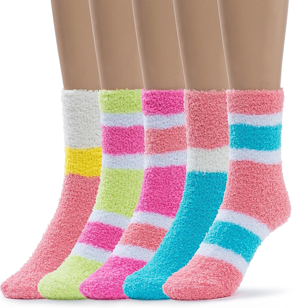 Silky Toes Soft Fuzzy Socks for Women, Warm Fluffy Christmas Gift Socks in Matching Pouch for Sleeping Slipper House Socks