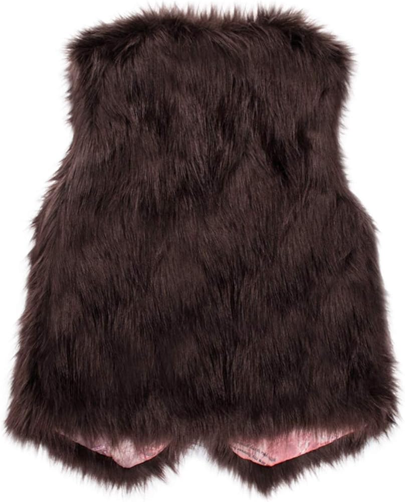 Faux Fur Vest Women Fuzzy Sherpa Jacket Solid Color Sleeveless Coat Winter Warm Waistcoat Fashion Short Vest