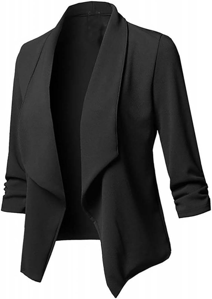 Plus Size Blazer for Women Open Front Long Sleeve Blazer Jacket Coat Business Casual Slim Suit Jackets